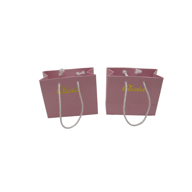 Pink Hot Stamping Wholesale Low Cost Paper Bag with Handles