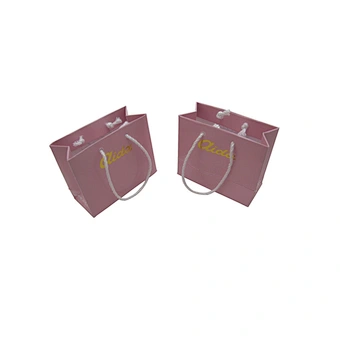 Pink Hot Stamping Wholesale Low Cost Paper Bag with Handles