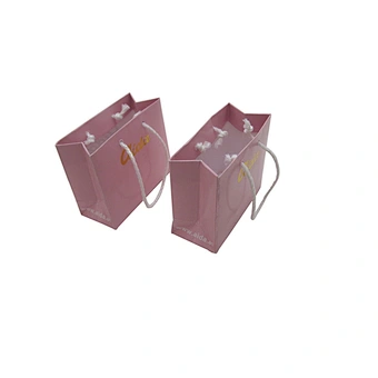Pink Hot Stamping Wholesale Low Cost Paper Bag with Handles